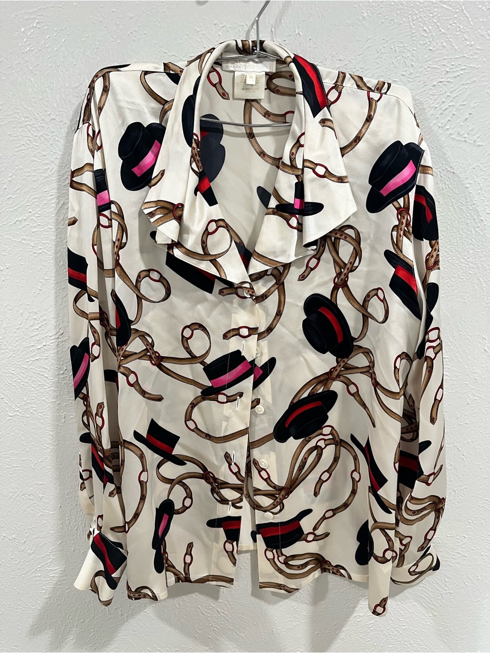 ESCADA 3 Pieces Vintage Silk Printed Blouse size 36-38 EU Absolutely Gorgeous - Picture 5 of 10
